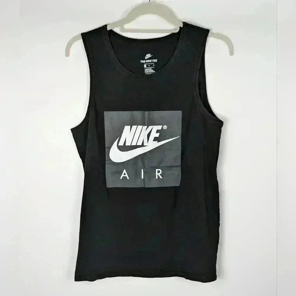 Unisex Nike Air Sleeveless Athletic Cut Black Tank Top T-shirt Size Medium